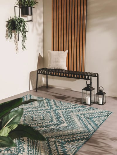 Tapis d'extérieur & intérieur bleu 200x300