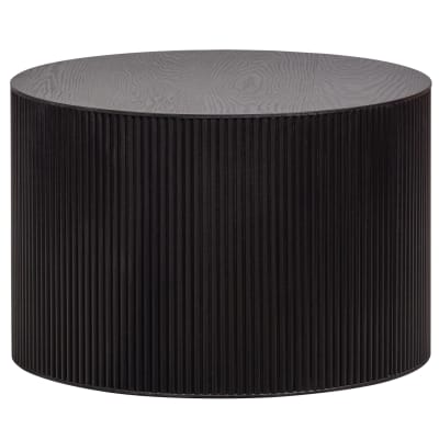 Table d'appoint ronde bois de pin et mdf noir 40x60x60 cm