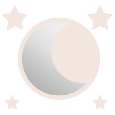 Miroir enfant rond lune en acrylique ivoire 29,5x29,5 cm
