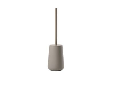 Brosse de toilette en grès/acier taupe