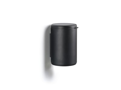 Poubelle de toilettes murale en aluminium/abs noir