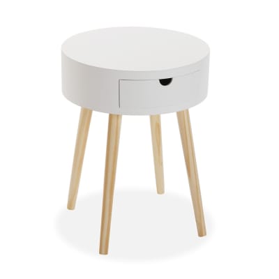 Table d'appoint moderne en aggloméré imitation bois blanc