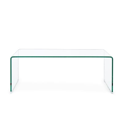 Table basse rectangulaire contemporaine en verre l120