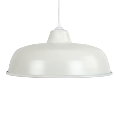 Suspension métal blanc abat-jour blanc ivoire