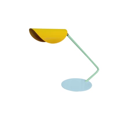 Lampe à poser métal multicolore abat-jour jaune