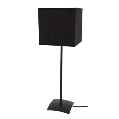 Lampe à poser métal noir abat-jour tissu noir