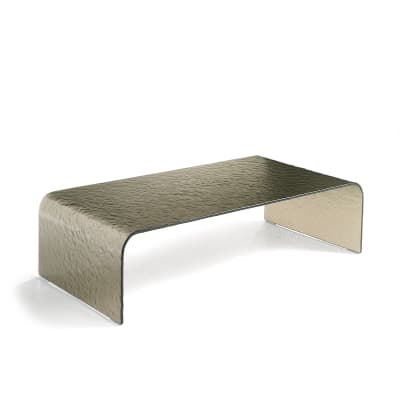 Table basse rectangulaire en verre doré, 110x55 cm, 30h