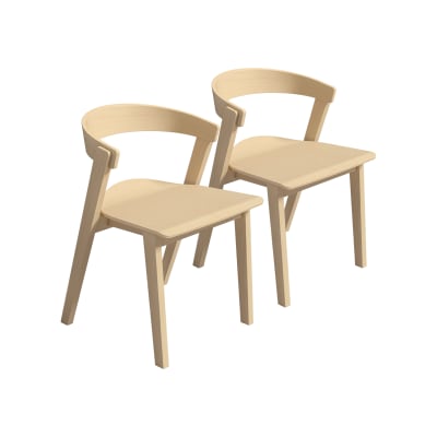 Lot de deux chaises effet bois clair