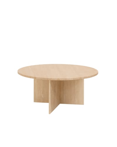 Table basse ronde en marbre travertin Ø80cm