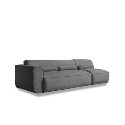 Système modulaire: canapé 3 pl, gauche, gris foncé