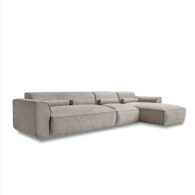 Système modulaire: canapé d'angle fixe, 6pl, droit, beige foncé