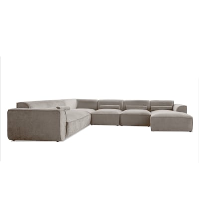 Système modulaire: canapé d'angle fixe u, 8 pl, gauche, beige foncé