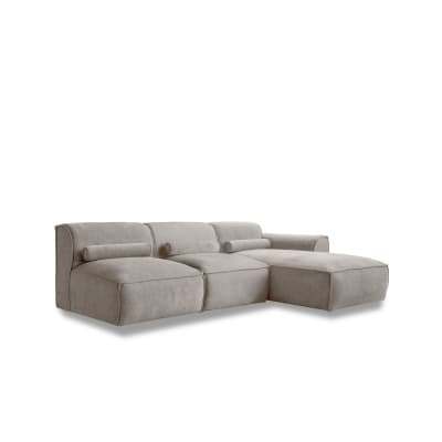 Système modulaire: canapé d'angle fixe, 3 pl, droit, beige foncé