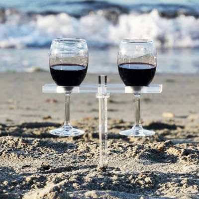 Porte-verre transparent pour deux 2 verres