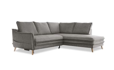 Canapé d'angle 6pl limited convertible, angle droit, gris