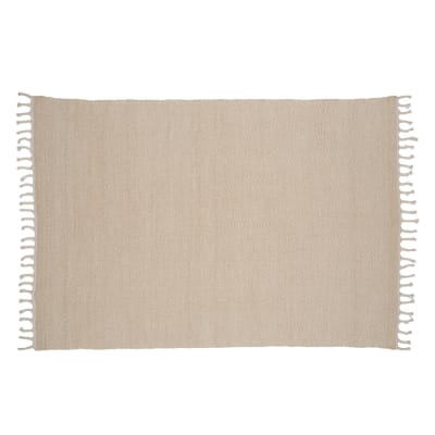 Tapis beige en laine avec franges 300x200cm AMAURY laine 300x203x0,9cm