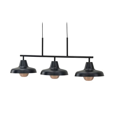 Suspension 3 ampoules en métal noir STEBA métal noir 100x30x48cm
