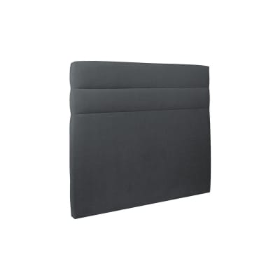 Tete de lit lignes velours gris anthracite 160x120