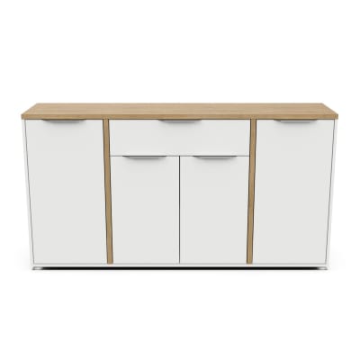 Enfilade 4 portes et 1 tiroir L160,7 cm - Effet Bois clair