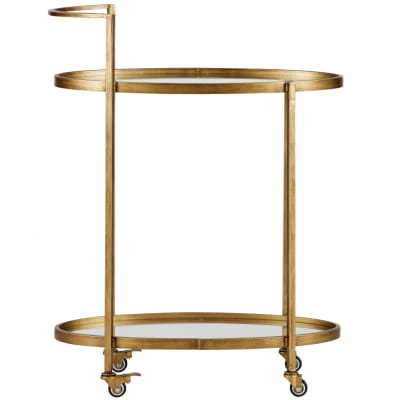 Table d'appoint á roulettes en métal laiton