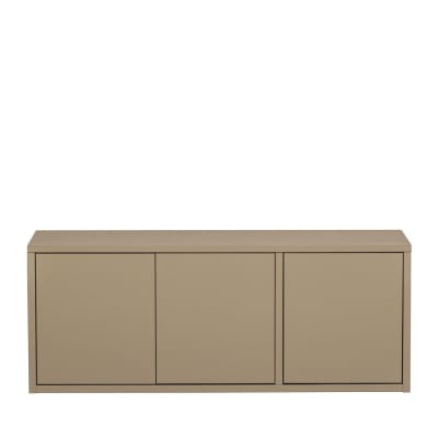 Meuble tv 3 portes en bois l120cm - beige