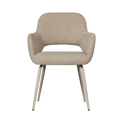 Lot de 2 fauteuils de table en tissu - beige