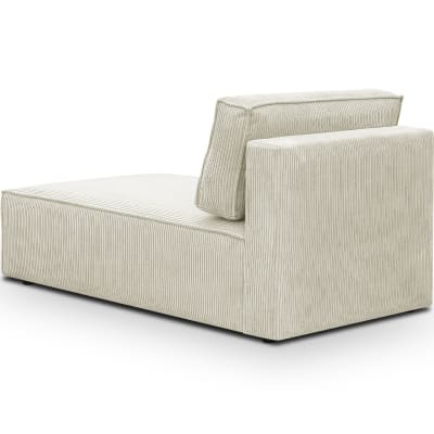 Méridienne modulable en velours côtelé beige