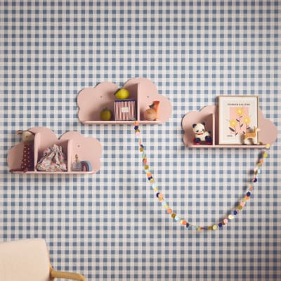 3 étagères murales roses nuage chambre enfant