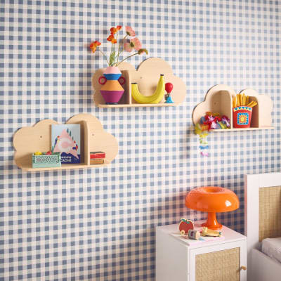 3 étagères murales naturelle nuage chambre enfant