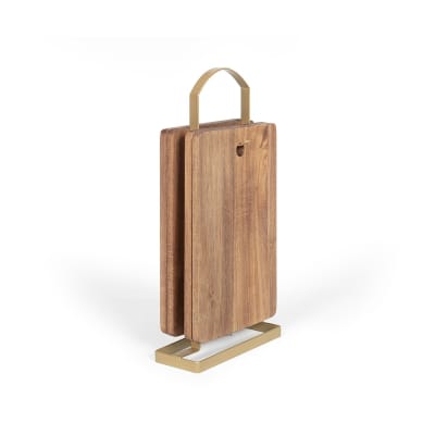 Set de 4 planches à découper avec support bois