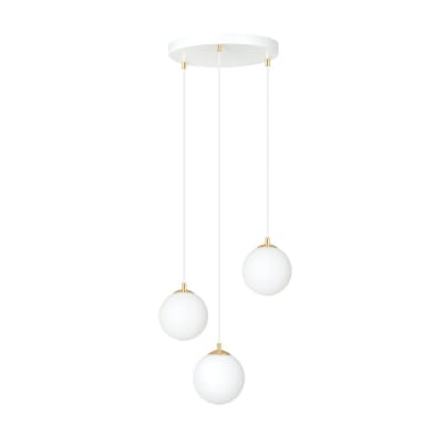 Suspension réglable blanche de style nordique avec 3 sphères