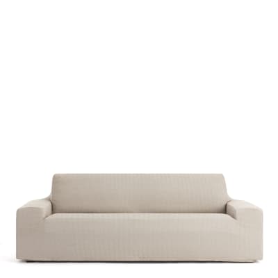 Housse de canapé 2 places extensible lin 130-180 cm