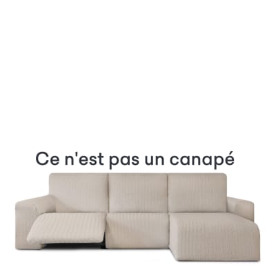 Housse de canapé relax en L droite b/c lin 250 * 360 cm