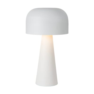 Lampe de table, forme champignon, blanch et or, 25 x 45 x 25 cm
