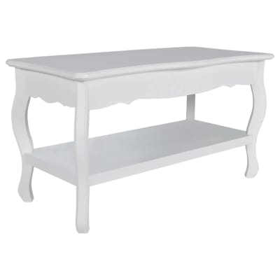 Table basse 2 couches MDF blanc 87.5x42x44 cm