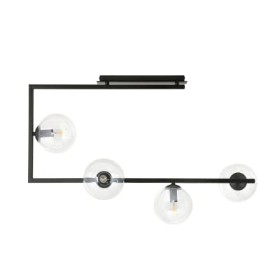 Plafonnier avec structure originale et 4 sphères transparentes