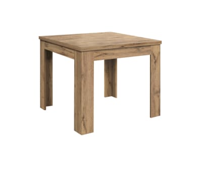 Table finition chêne, extensible par pliage 90×90 cm - 180×90 cm