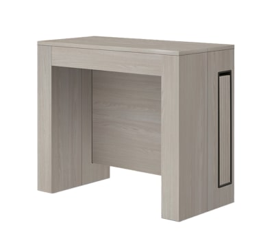 Table console à rallonge en bois, finition orme perlé 90×45-90×295 cm