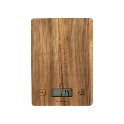 Balance de cuisine électronique en bois d'acacia bois