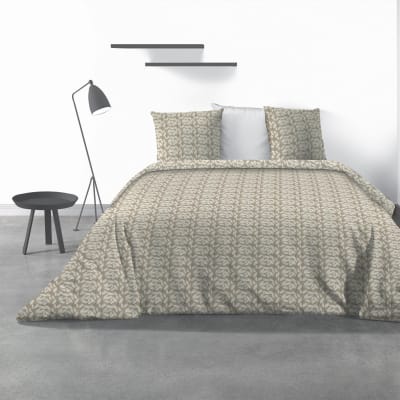 Parure de lit Carmel avec housse de couette et taies d'oreiller imprim