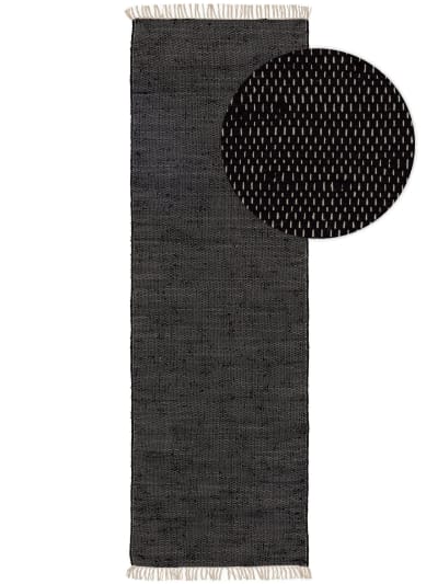 Tapis fabriqué à partir de matériaux recyclés noir 80x300