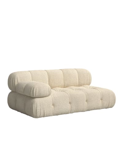 Canapé beige bouclé chaise longue gauche 165x99 cm