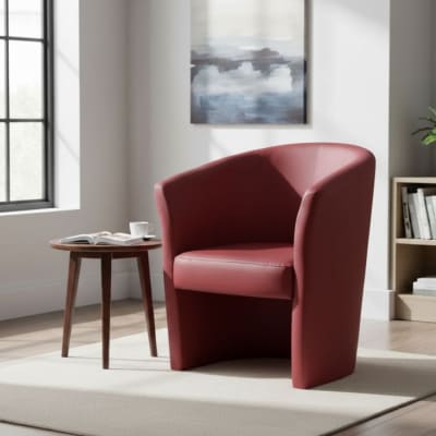 Fauteuil en similcuir rouge 75x63 cm