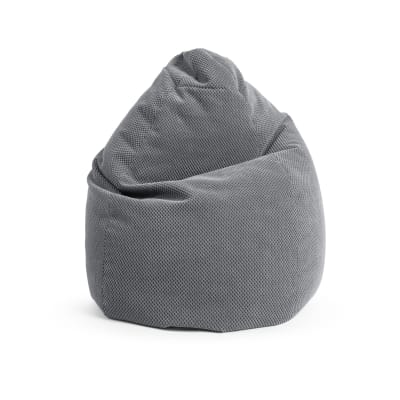 Pouf poire xxl d'intérieur velours anthracite 80x130 cm