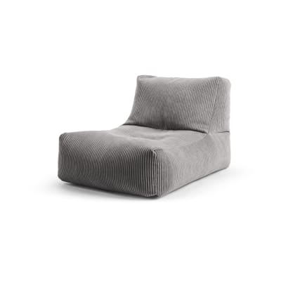 Pouf grand confort avec dossier en velours anthracite 65x100x65 cm