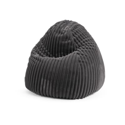 Pouf poire xl confort extrême moelleux velours anthracite 70x110 cm