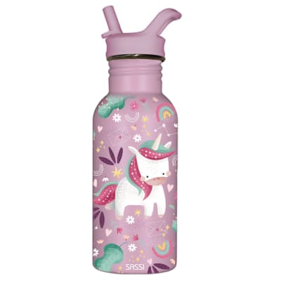 Bouteille en inox licorne 500 ml en acier inoxydable rose 21,5x7 cm
