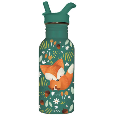 Bouteille en inox renard 500 ml en acier inoxydable vert 21,5x7 cm