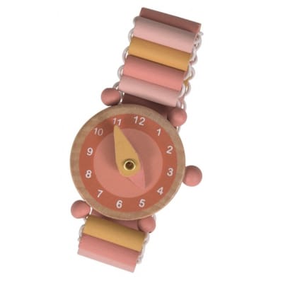 Montre en bois en bois rose cadran 3,5cm