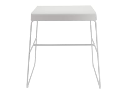 Table en acier laqué gris clair